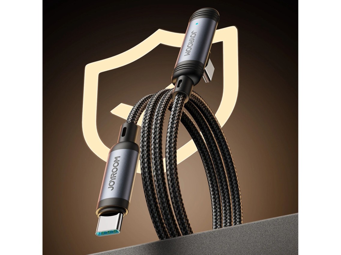 Joyroom S-A56 EnjoyX Series 90° USB-C - Cabo USB-C 60 W 1,2 m - preto