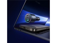 Joyroom JR-CCN07 145W Car Charger 2xUSB-C USB-A + 100W USB-C Cable - Dark Gray