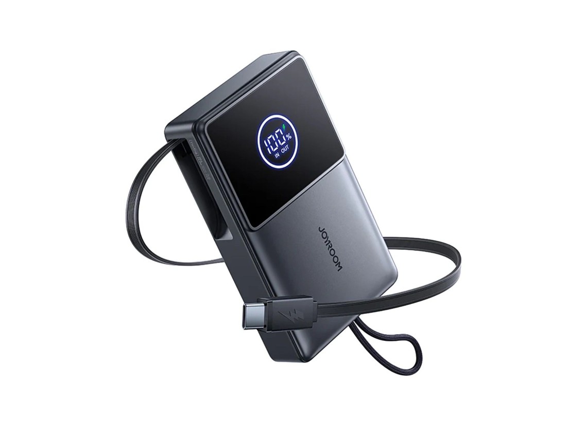 Joyroom JR-PR1 10000mAh 22.5W Powerbank with Built-in Retractable USB-C Cable - Black