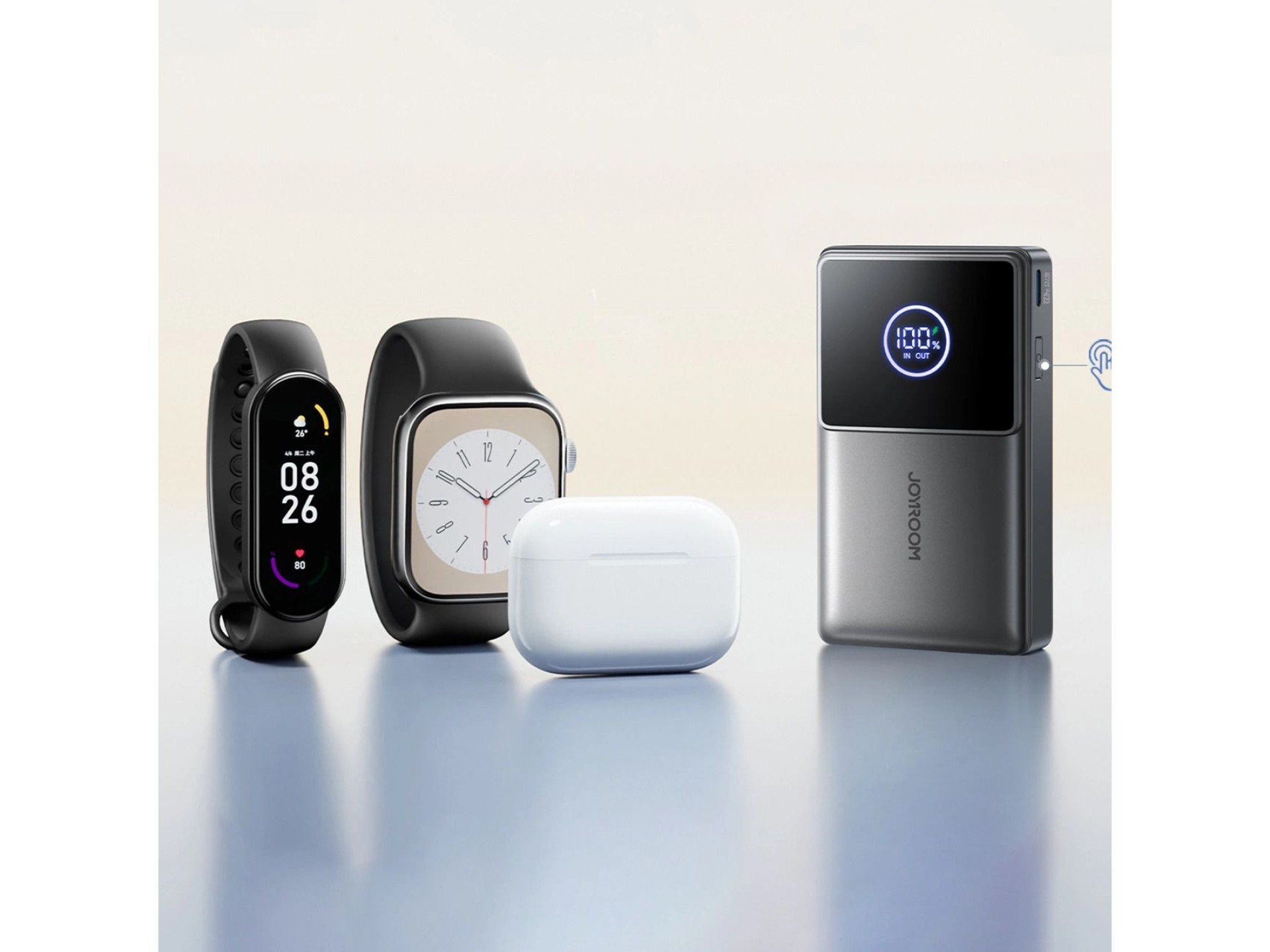 Carregador portátil Joyroom JR-PR1 10000mAh 22,5W com cabo USB-C retrátil integrado - Preto