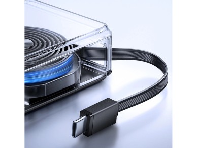 Batería externa Joyroom JR-PR1 de 10 000 mAh y 22,5 W con cable USB-C retráctil integrado - Negro Batería externa Joyroom JR-PR1 de 10 000 mAh y 22,5 W con cable USB-C retráctil integrado - Negro