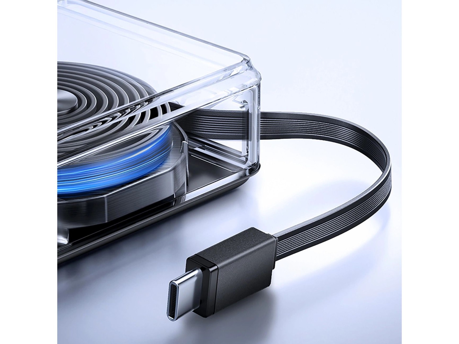 Carregador portátil Joyroom JR-PR1 10000mAh 22,5W com cabo USB-C retrátil integrado - Preto