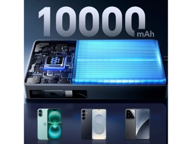 Batería externa Joyroom JR-PR1 de 10 000 mAh y 22,5 W con cable USB-C retráctil integrado - Negro Batería externa Joyroom JR-PR1 de 10 000 mAh y 22,5 W con cable USB-C retráctil integrado - Negro
