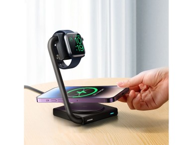 Joyroom JR-WQN05 15W MagSafe / Qi 2in1 inductive charger foldable - black