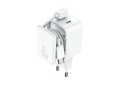 Joyroom JR-TCL05 45W GaN Wall Charger with Cable Organizer - White
