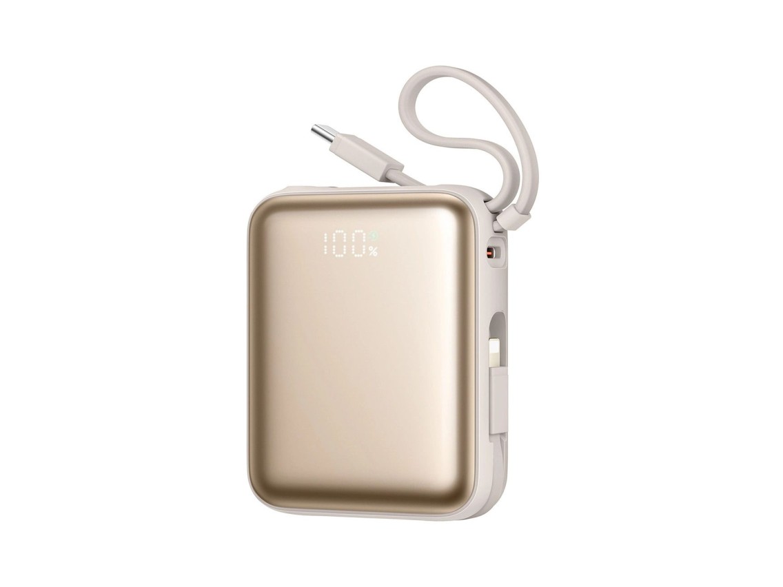 Batería externa Joyroom JR-PBF27 de 22,5 W y 10 000 mAh con dos cables integrados - Dorada