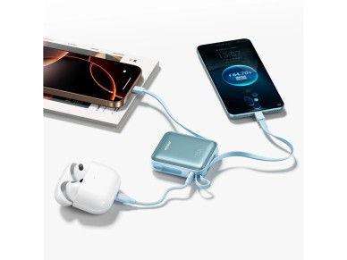 Joyroom JR-PBF27 22.5W 10000mAh Powerbank with Two Built-in Cables - Blue Joyroom JR-PBF27 22.5W 10000mAh Powerbank with Two Built-in Cables - Blue