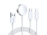 Cargador magnético Joyroom S-IW008 3 en 1 USB-A - Lightning/USB-C 1,2 m - blanco Cargador magnético Joyroom S-IW008 3 en 1 USB-A - Lightning/USB-C 1,2 m - blanco