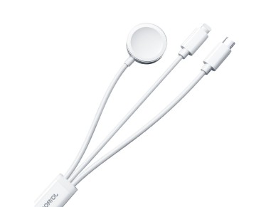 Cargador magn�tico Joyroom S-IW008 3 en 1 USB-A - Lightning/USB-C 1,2 m - blanco