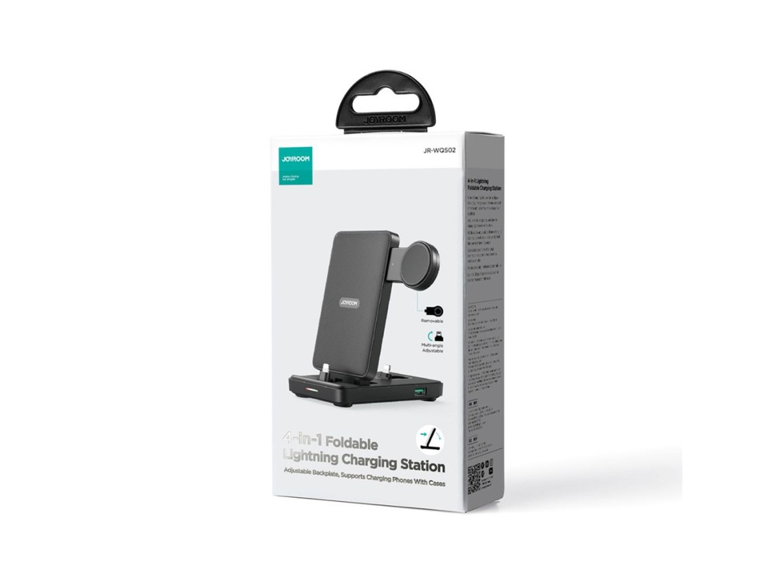 Joyroom JR-WQS02 iPhone AirPods Apple Watch 4in1 charging station foldable - black