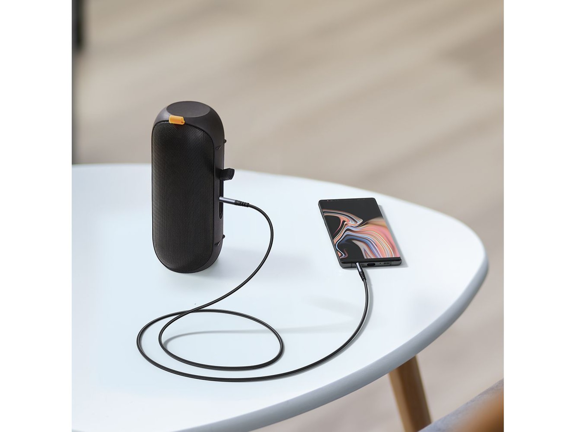 Cable de audio estéreo Joyroom AUX mini jack de 3,5 mm 1,2 m negro (SY-A08)