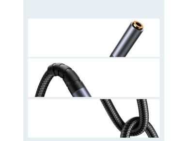 Joyroom stereo audio cable AUX 3.5 mm mini jack (male) - mini jack (female) 1.2 m black (SY-A09)