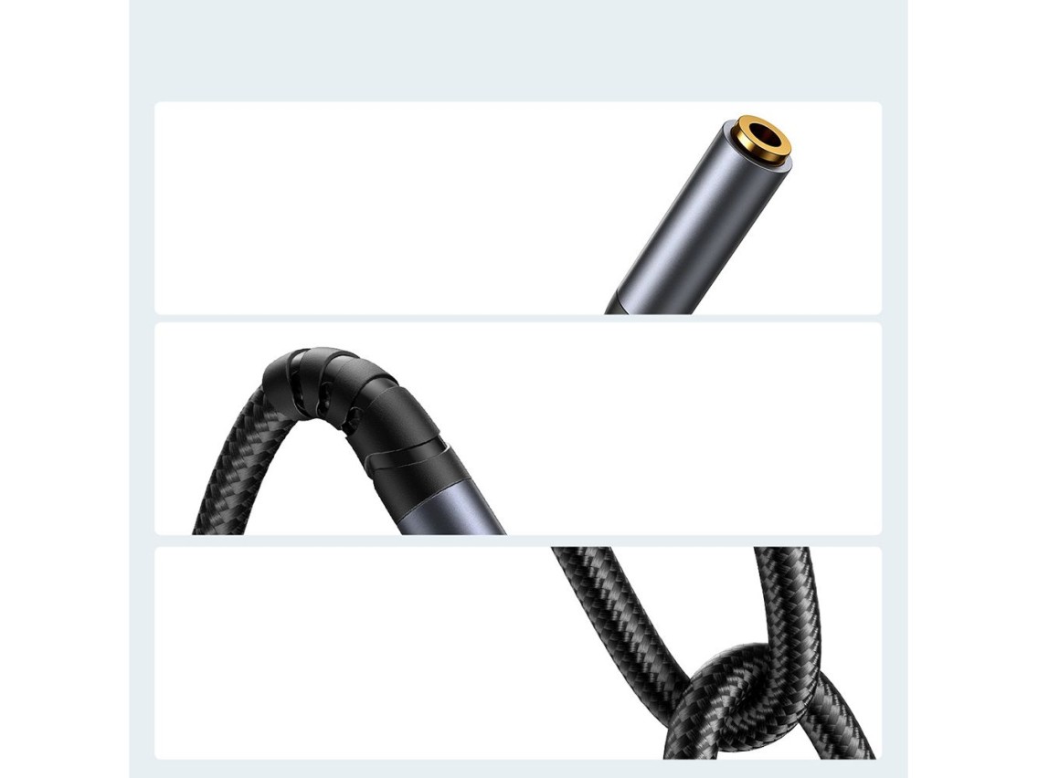 Joyroom stereo audio cable AUX 3.5 mm mini jack (male) - mini jack (female) 1.2 m black (SY-A09)