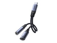 Adaptador DAC Joyroom SY-C02 2 en 1 USB-C a USB-C / minijack de 3,5 mm - negro