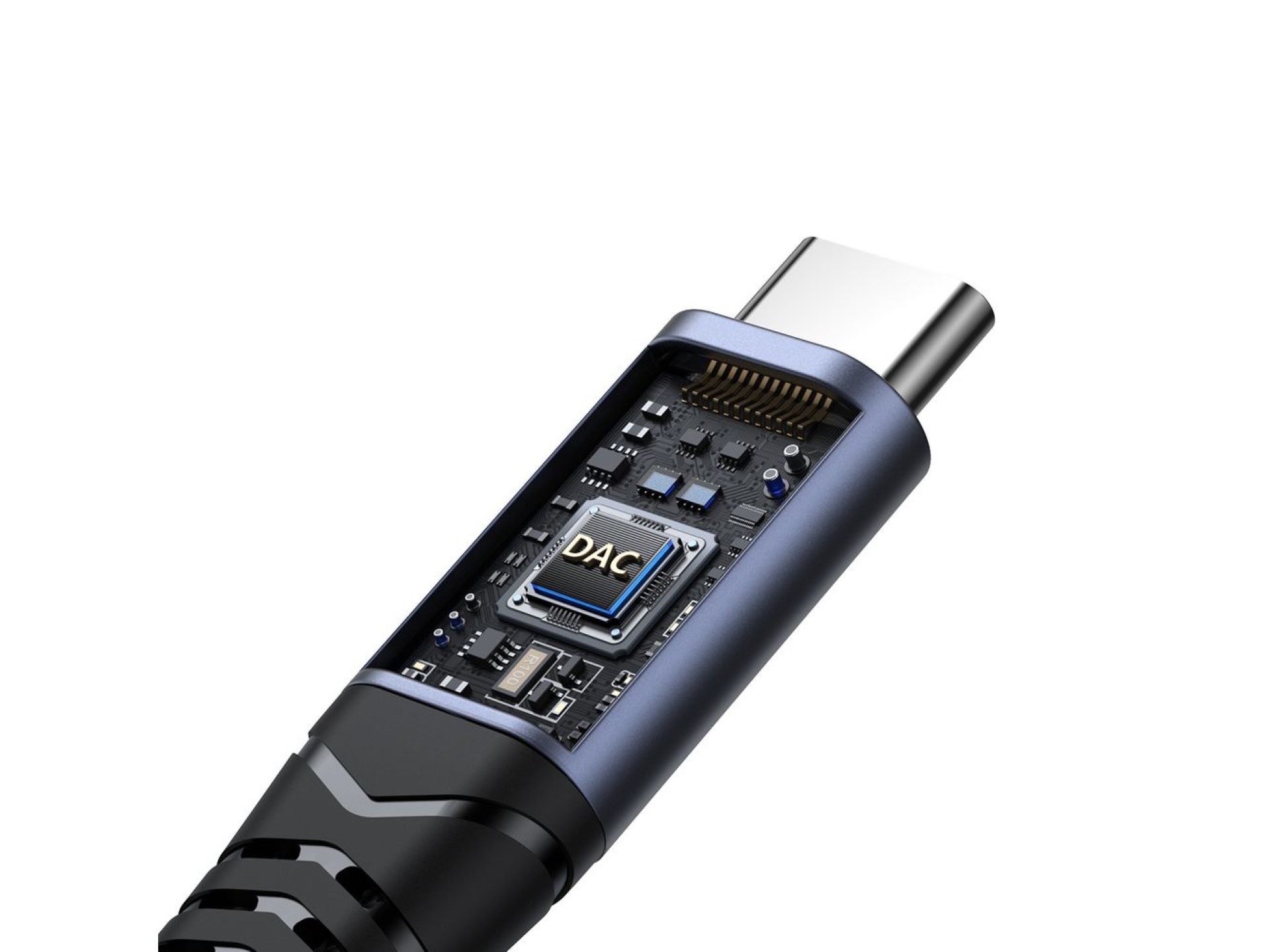 Adaptador DAC 2 em 1 Joyroom SY-C02 USB-C para USB-C / mini jack de 3,5 mm - preto