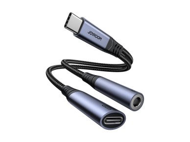 Joyroom SY-C02 2in1 DAC adapter USB-C to USB-C / 3.5 mm mini jack - black