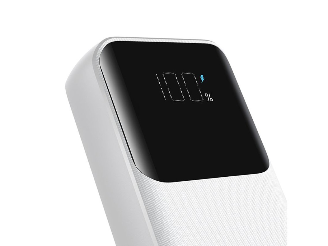 Mini power bank com cabos integrados Joyroom JR-PBC06 30W 10000mAh - branco