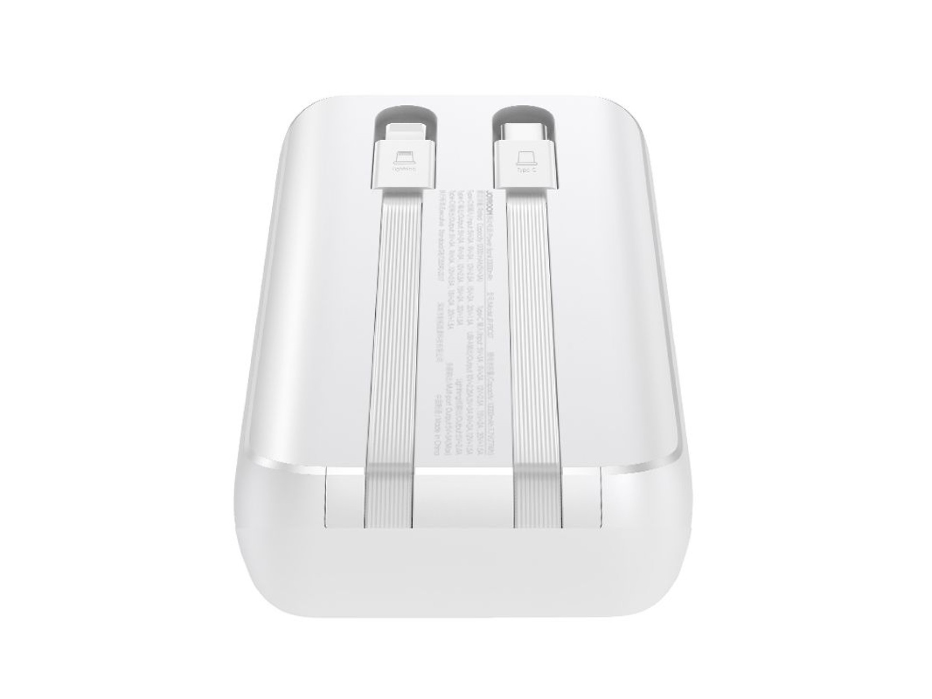 Mini batería externa con cables integrados Joyroom JR-PBC06 30W 10000mAh - blanca