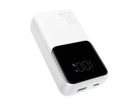 Mini power bank com cabos integrados Joyroom JR-PBC06 30W 10000mAh - branco Mini power bank com cabos integrados Joyroom JR-PBC06 30W 10000mAh - branco