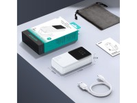 Mini power bank com cabos integrados Joyroom JR-PBC06 30W 10000mAh - branco Mini power bank com cabos integrados Joyroom JR-PBC06 30W 10000mAh - branco