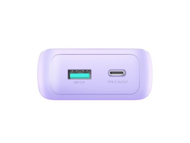 Joyroom JR-PBC07 20000mAh 30W mini power bank with USB-C and Lightning cables - purple Joyroom JR-PBC07 20000mAh 30W mini power bank with USB-C and Lightning cables - purple