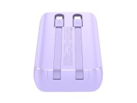 Mini power bank Joyroom JR-PBC07 de 20000mAh e 30W com cabos USB-C e Lightning - roxo Mini power bank Joyroom JR-PBC07 de 20000mAh e 30W com cabos USB-C e Lightning - roxo