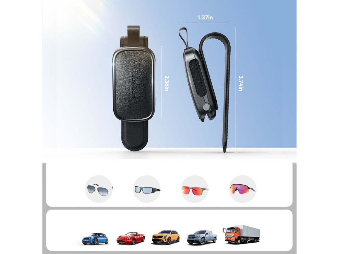 Suporte para viseira solar Joyroom JR-ZS511 com clipe magnético - Preto
