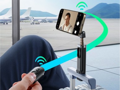 Bastão de selfie Joyroom JR-ZS509 compatível com MagSafe e Bluetooth - Preto Bastão de selfie Joyroom JR-ZS509 compatível com MagSafe e Bluetooth - Preto