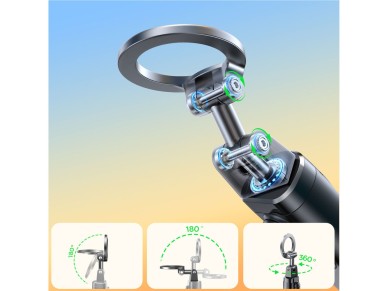 Bastão de selfie Joyroom JR-ZS509 compatível com MagSafe e Bluetooth - Preto Bastão de selfie Joyroom JR-ZS509 compatível com MagSafe e Bluetooth - Preto