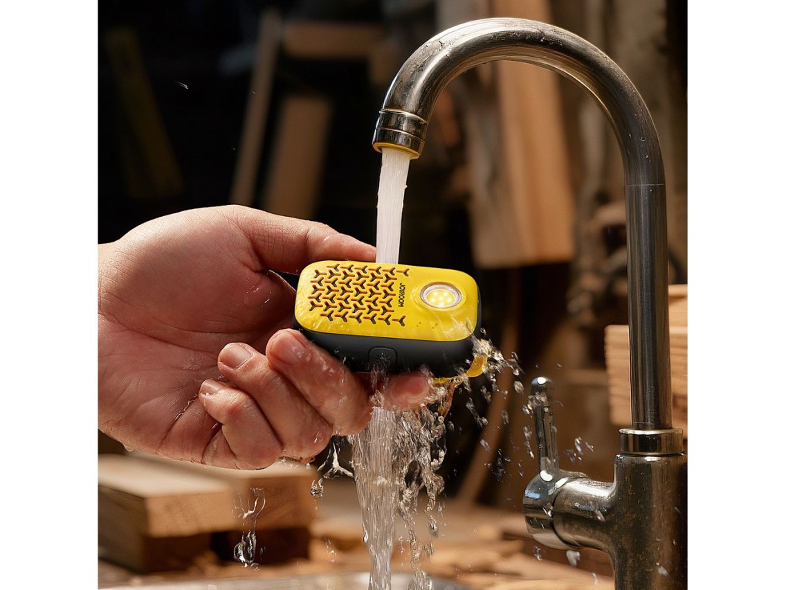 Caixa de som Bluetooth portátil Joyroom Maya JR-MS03 com lanterna integrada, resistente - amarela