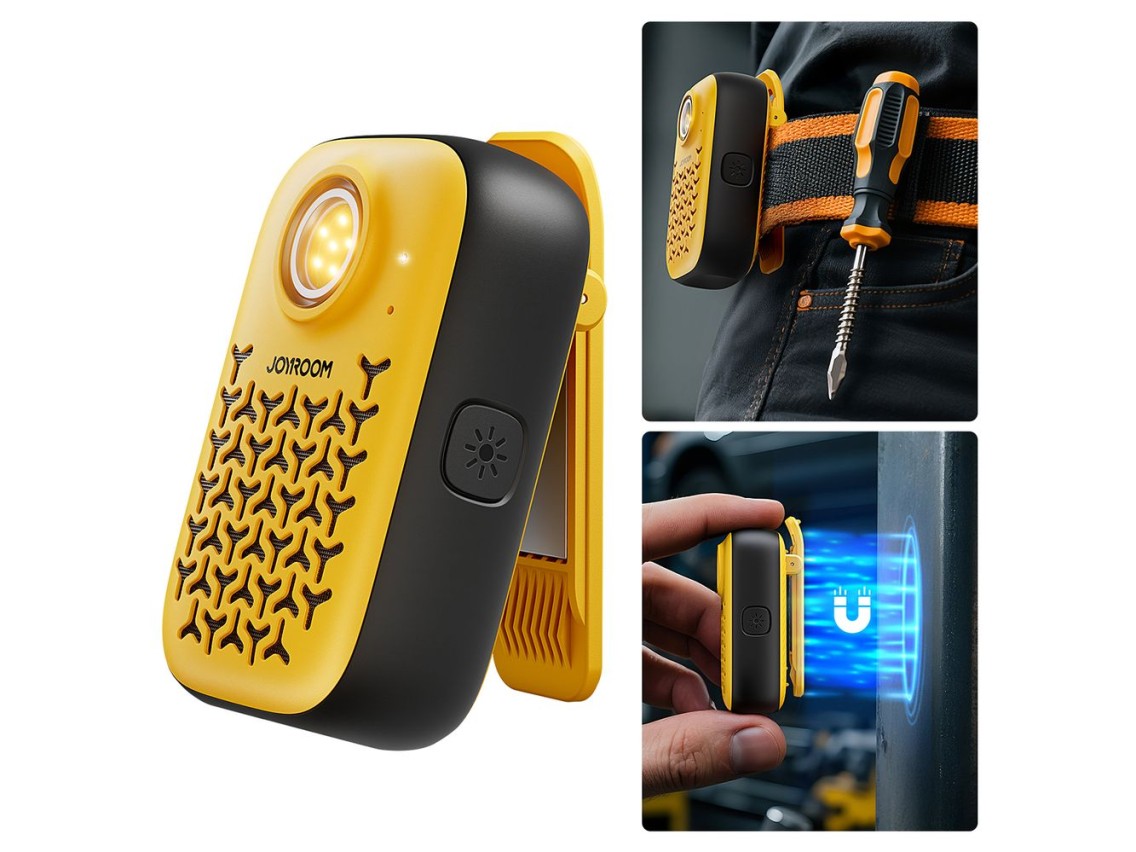 Caixa de som Bluetooth portátil Joyroom Maya JR-MS03 com lanterna integrada, resistente - amarela