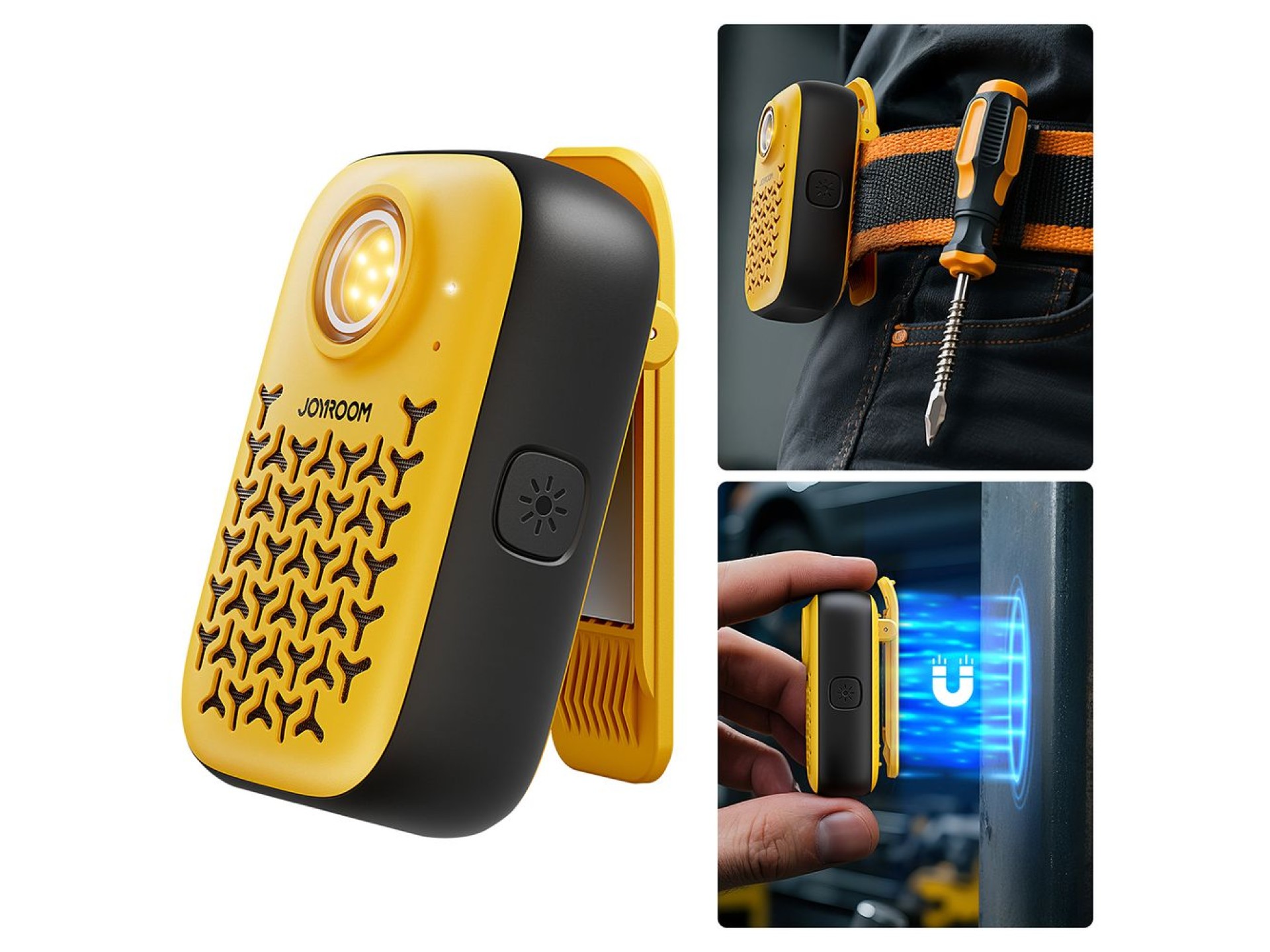 Caixa de som Bluetooth portátil Joyroom Maya JR-MS03 com lanterna integrada, resistente - amarela