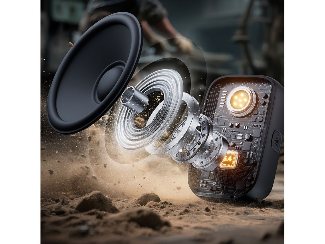 Caixa de som Bluetooth portátil Joyroom Maya JR-MS03 com lanterna integrada, resistente - amarela