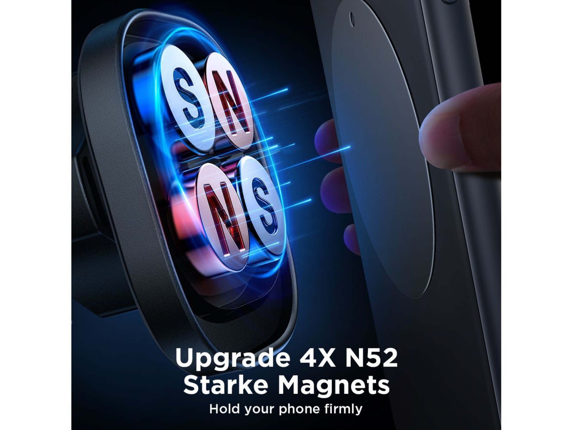 Joyroom JR-ZS400 magnetic car phone holder on the dashboard - black