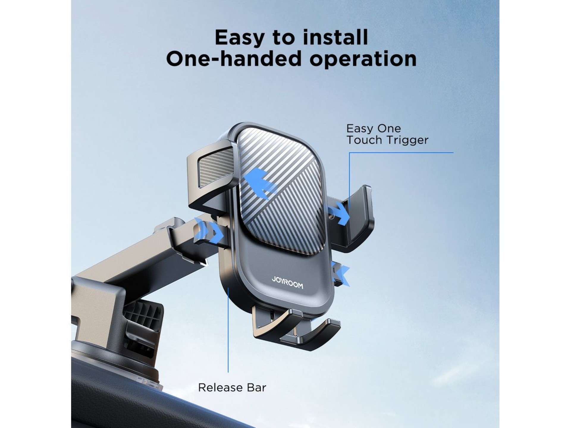 Joyroom JR-OK6 car phone holder on the dashboard - black