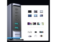 Estaci�n de carga Joyroom JR-TCM02 GaN de 65 W con 4 puertos USB-C y 2 USB-A, enchufe brit�nico, col