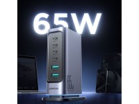 Estaci�n de carga Joyroom JR-TCM02 GaN de 65 W con 4 puertos USB-C y 2 USB-A, enchufe brit�nico, col