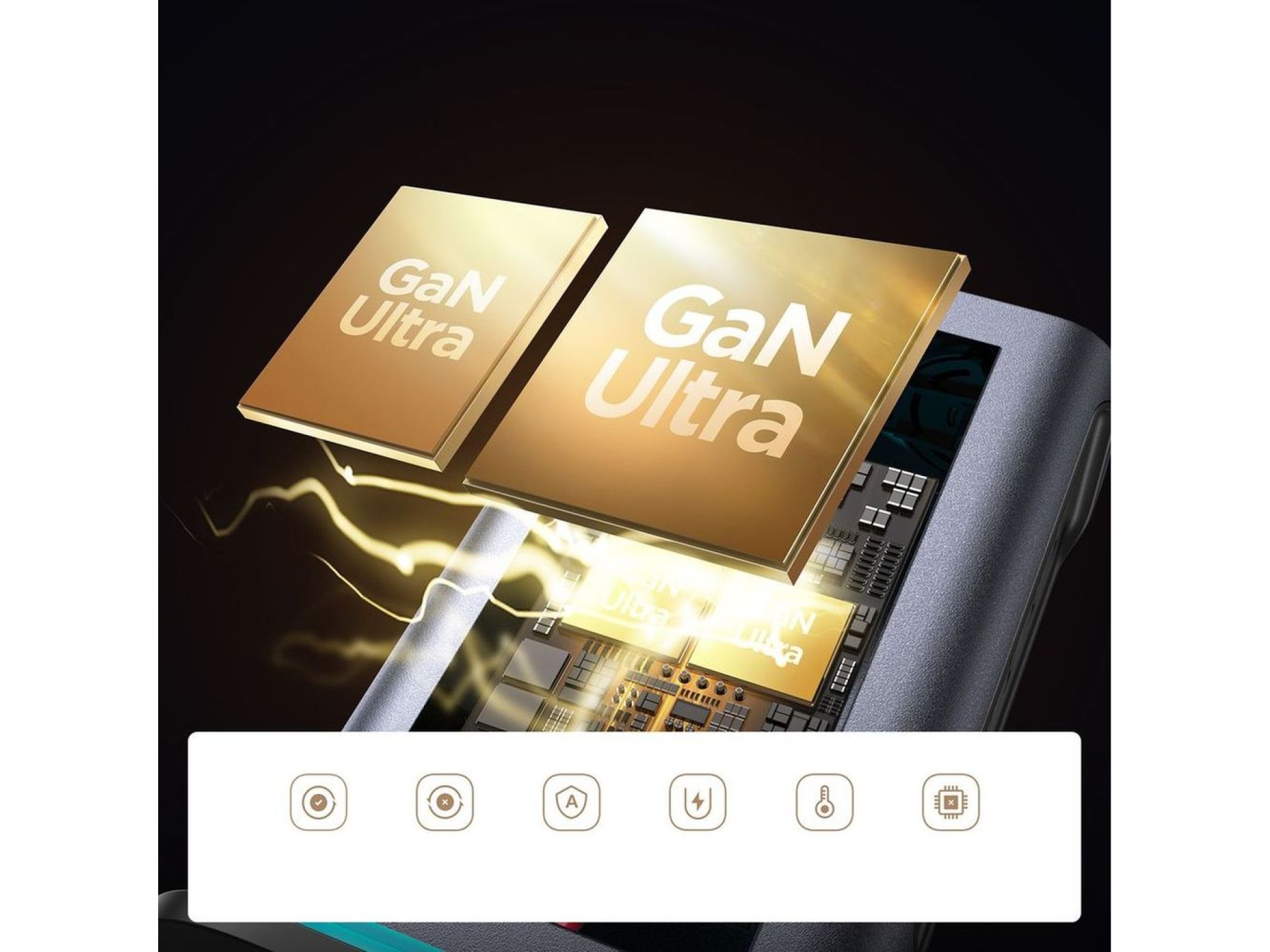 Estación de carga Joyroom JR-TCM02 GaN de 65 W con 4 puertos USB-C y 2 USB-A, enchufe británico, col