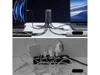 Estaci�n de carga Joyroom JR-TCM02 GaN de 65 W con 4 puertos USB-C y 2 USB-A, enchufe brit�nico, col