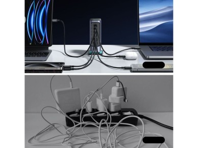 Estación de carga Joyroom JR-TCM02 GaN de 65 W con 4 puertos USB-C y 2 USB-A, enchufe británico, col Estación de carga Joyroom JR-TCM02 GaN de 65 W con 4 puertos USB-C y 2 USB-A, enchufe británico, col