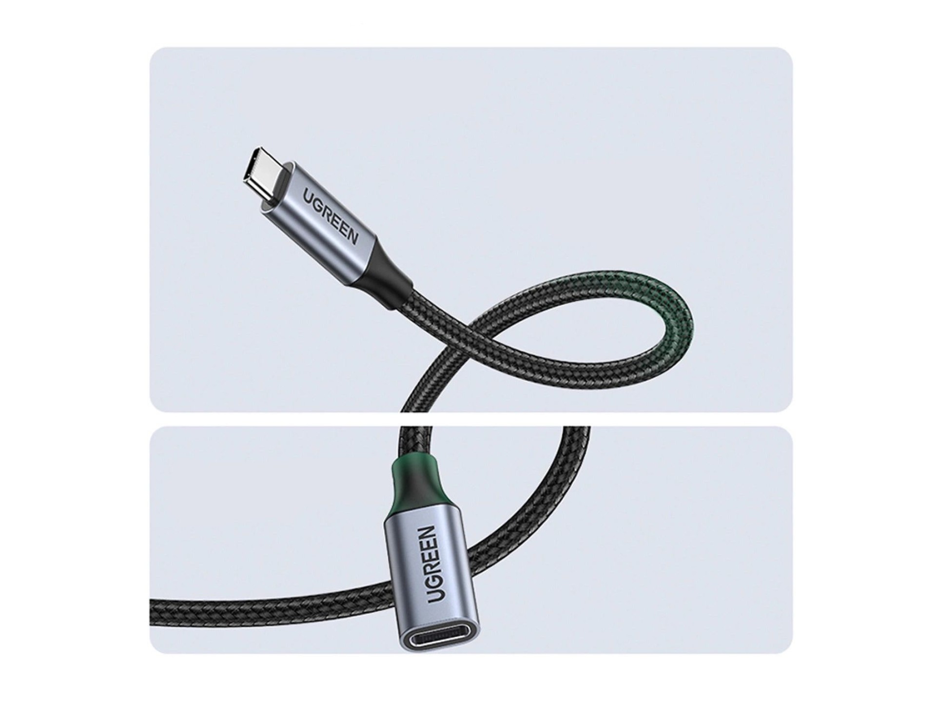 Ugreen US372 80810 USB-C - Cabo USB-C PD QC 100W 5A 10Gbps 0,5m - cinza