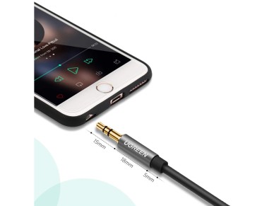 Ugreen AV118 10538 cable 3.5 mm mini jack (male) / 3.5 mm mini jack (female) 5m - silver