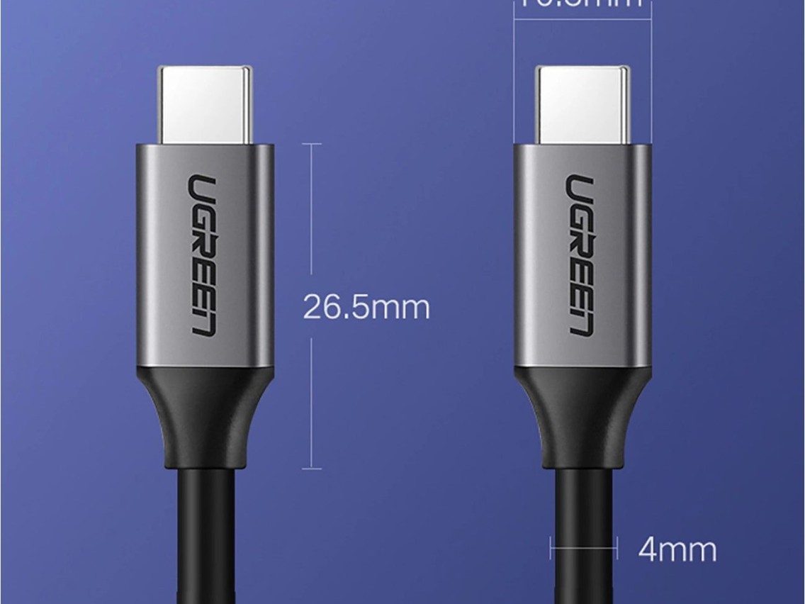 Cable USB-C 3.1/USB-C 3.1 Ugreen US161 50751 de 1,5 m, gris