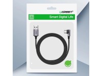 Cable Ugreen US284 70255 USB-A (recto) / USB-C (angulado) 3 A, 3 m, gris