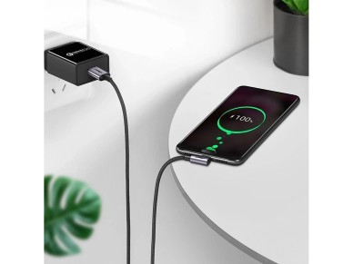 Cabo Ugreen US284 70255 USB-A (reto) / USB-C (angular) 3A 3m - Cinza