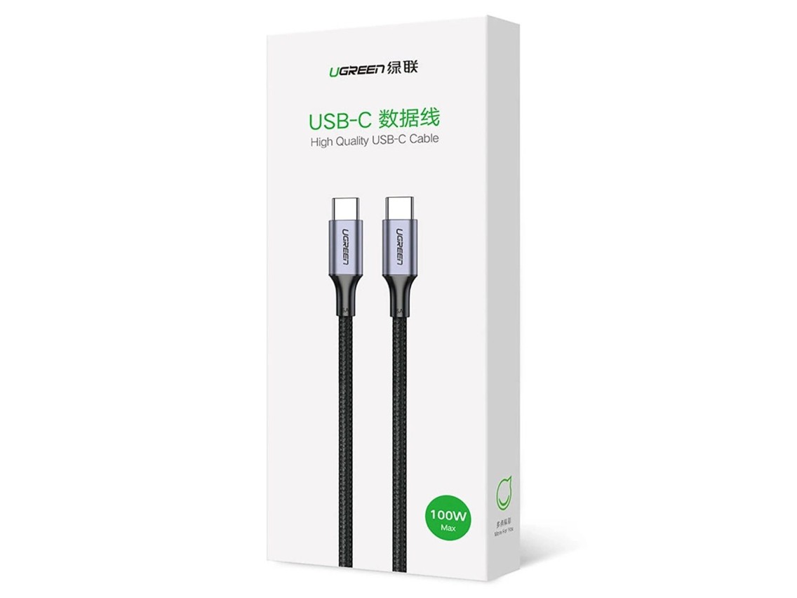 Cable Ugreen US316 70428 USB-C - USB-C PD QC FCP 100 W 5 A 480 Mb/s 1,5 m - Gris