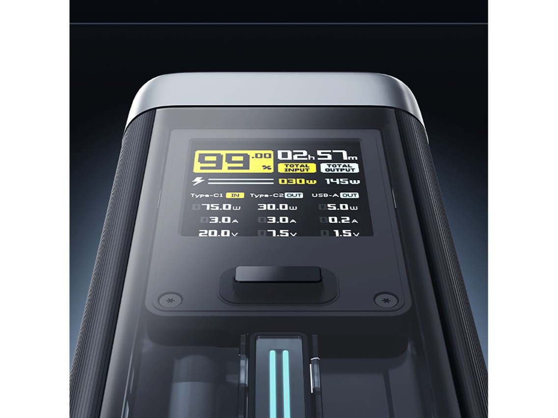Powerbank Cuktech CUK00P23GLBK 210W 25000mAh Power Bank 2 x USB-C 1 x USB-A - Preto