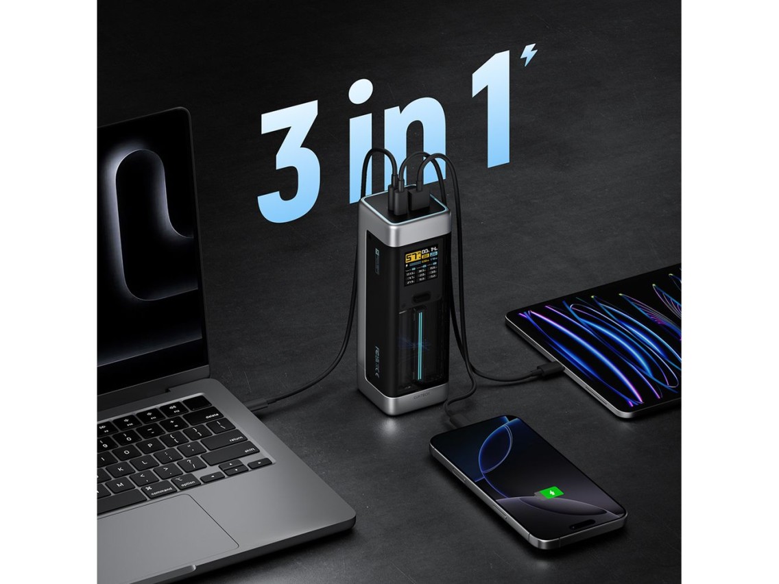 Powerbank Cuktech CUK00P23GLBK 210W 25000mAh Power Bank 2 x USB-C 1 x USB-A - Preto