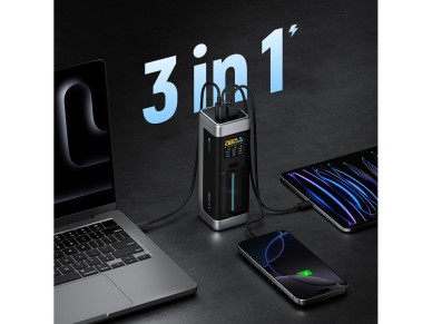 Powerbank Cuktech CUK00P23GLBK 210W 25000mAh Power Bank 2 x USB-C 1 x USB-A - Preto