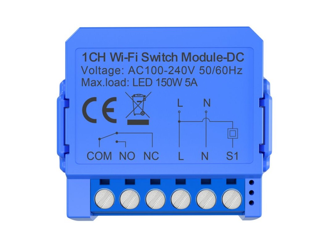 Mdulo de comutador WiFi de 1 canal com contato seco Avatto WSM16-DC32V-1